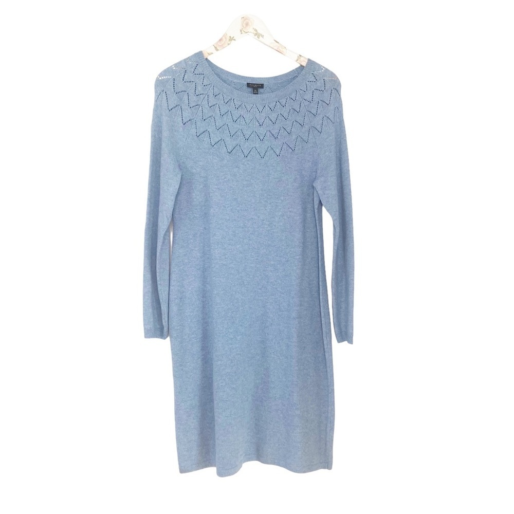 Talbot's Women's Midi Sweater Dress in French Iris Blue Petite Medium NWT - Picture 3 of 10